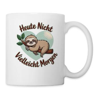 Not today maybe tomorrow sloth heart - Mug - white - Right