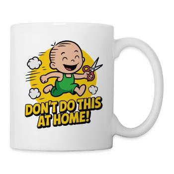 Enfant en bas âge humoristique courant avec des ciseaux Design - Mug blanc - blanc - Droite