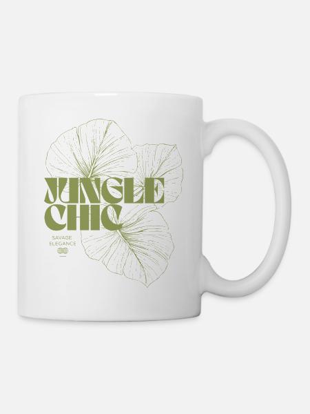 Dschungelblatt-Abenteuer-Design - Tasse - Weiß