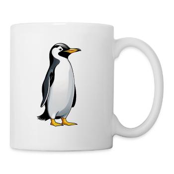 Illustration of a penguin with friendly look - Mug - white - Right