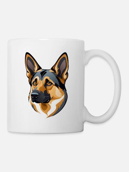Gesicht eines deutschen Schäferhunds - Tasse - Weiß