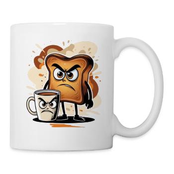 Toasts en colère et conception de tasse à café - Mug blanc - blanc - Droite