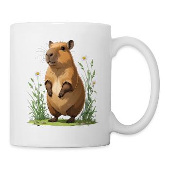 Capybara in the Marguerite Flower Field - Mug - white - Right