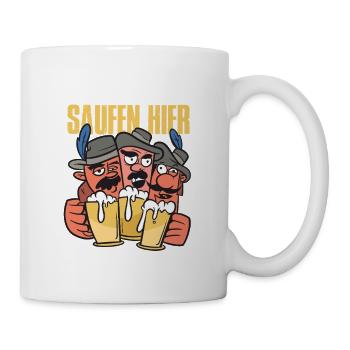 Bier Geschenk für Volksfest und JGA Männer - Tasse - Weiß - Rechts