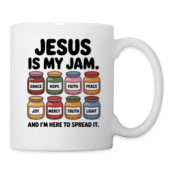 Jesus is my Jam: grace, hope, faith, - Mug - white - Right