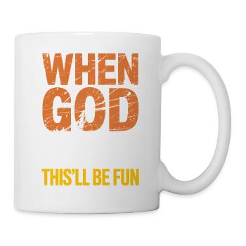 When God Created Me He Grinned Funny Retro - Mug - white - Right