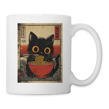Ramen Cute Cat Japan Wave Retro Manga Motif - Mug - white - Right