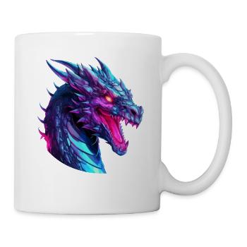 Neon Dragon Head Artwork - Mug - white - Right