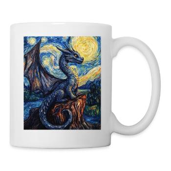 Drache Drachen Dragon Van Gogh Style Starry Night - Mug - white - Right