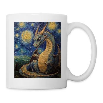 Drache Drachen Dragon Van Gogh Style Starry Night - Mug - white - Right