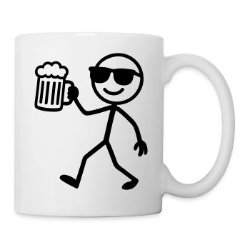 Bière Stick Figure - Mug blanc - blanc - Droite