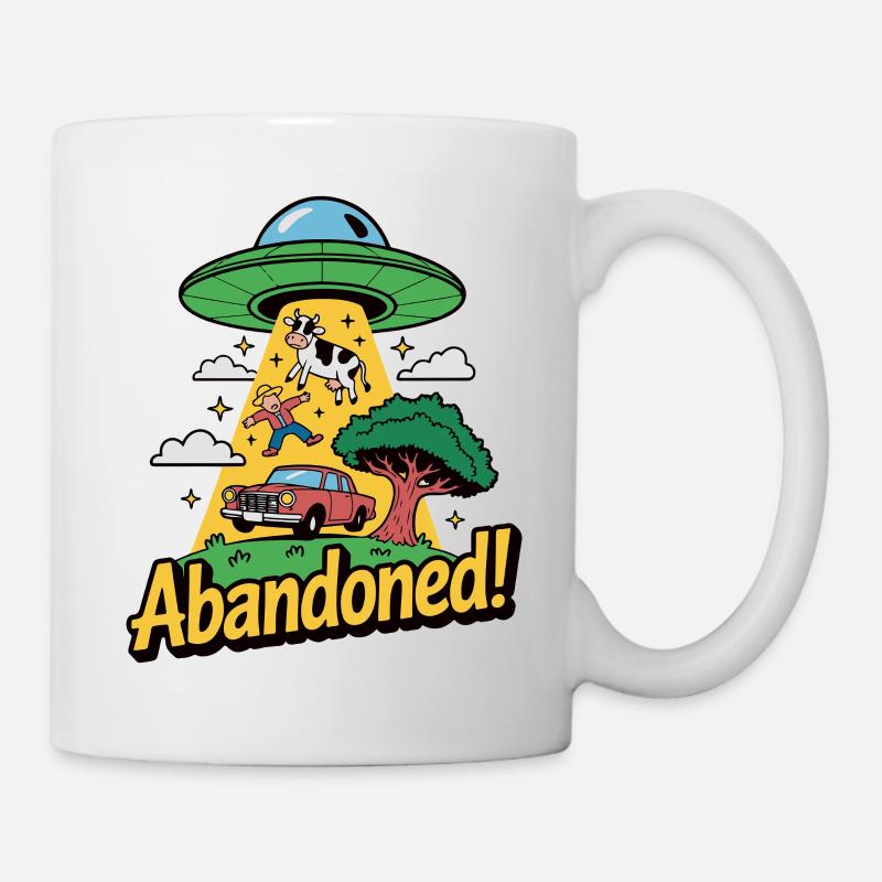 Illustration rétro d’enlèvement extraterrestre - Mug blanc - blanc