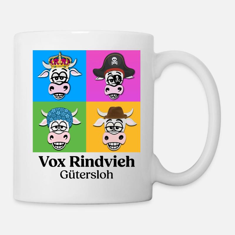 Kuhquartett-VR mit Text - Tasse - Weiß