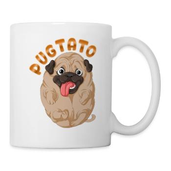 Pugtato Mops Kartoffel Lustig - Tasse - Weiß - Rechts