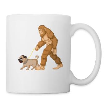 Bigfoot Laufender Mops - Tasse - Weiß - Rechts