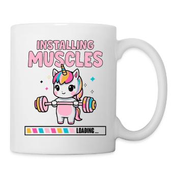 Einhorn Motivierendes Bodybuilding - Tasse - Weiß - Rechts