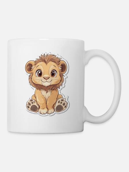Löwe - Tasse - Weiß
