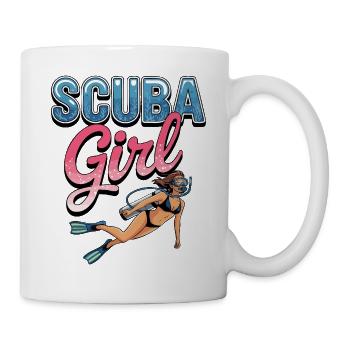 Scuba Girl Diving Design - Mug - white - Right