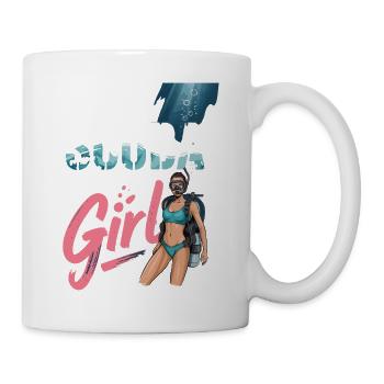 Scuba Girl Taucherin Design - Tasse - Weiß - Rechts