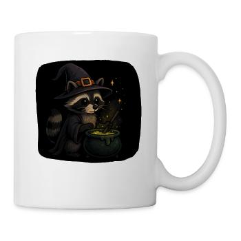 Nekromantischer Waschbär mit Zauberhut - Tasse - Weiß - Rechts