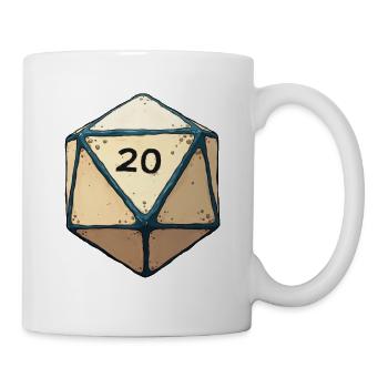 D20 Dice with only 20 – Lucky Dice Design - Mug - white - Right