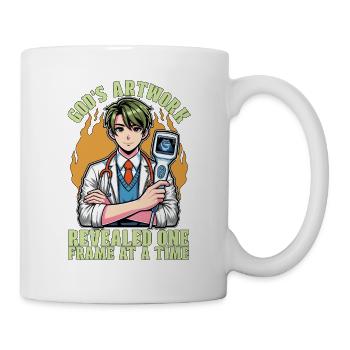 L’œuvre d’art de Dieu échographiste a révélé une échographie - Mug blanc - blanc - Droite
