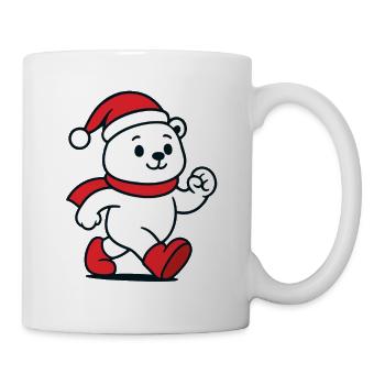 Süßer Weihnachtsbär - Winter Kuschel Design - Tasse - Weiß - Rechts