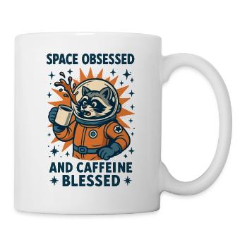 Space Obsessed And Caffeine Funny - Mug - white - Right