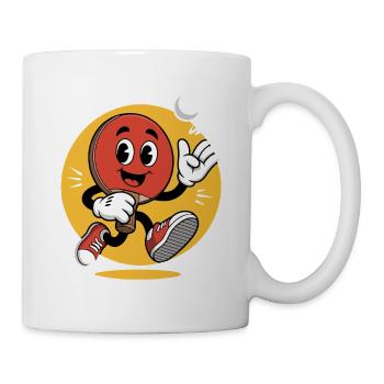 Table Tennis Cartoon Design - Tasse - Weiß - Rechts