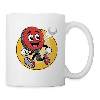 Table Tennis Cartoon Design - Tasse - Weiß - Rechts