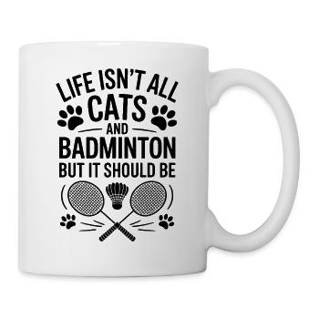 Badminton Saying Cat Funny Badminton Gift - Mug - white - Right