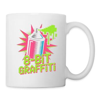 8-bit Graffiti Pop Culture Rétro Jeu vidéo - Mug blanc - blanc - Droite