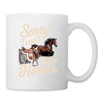 Désolé, je ne peux pas, j’ai des chevaux... - Mug blanc - blanc - Droite