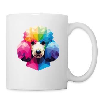 Bunter geometrischer Pudel im polygonalen Stil - Tasse - Weiß - Rechts
