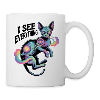 Kosmischer Nebelkatzen-Kunstwerk - Tasse - Weiß - Rechts