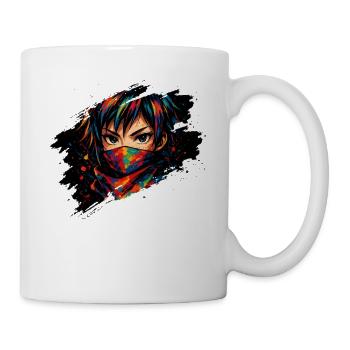 Futuristic Neon Punk Anime Face - Mug - white - Right