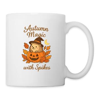  Herbstzauber mit Stacheln – Süßer Igel im Kürbis - Tasse - Weiß - Rechts