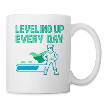Monter de niveau chaque jour Jeu de super-héros - Mug blanc - blanc - Droite