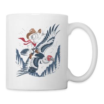 Skelett reitet Geier - Tasse - Weiß - Rechts