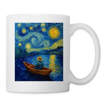 Pêcheur Pêche Angel Van Gogh Style Nuit étoilée - Mug blanc - blanc - Droite