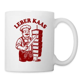 Leberkaas on a skewer or Döner Kebab - Leberkäse - Mug - white - Right