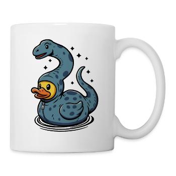Playful dinosaur duck as a brontosaur - Mug - white - Right