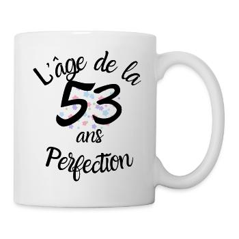 53 ans, l'âge de la perfection - Mug blanc - blanc - Droite