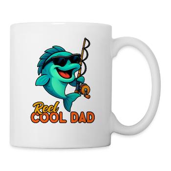 Reel Cool Dad – Funny Angler Gift - Mug - white - Right