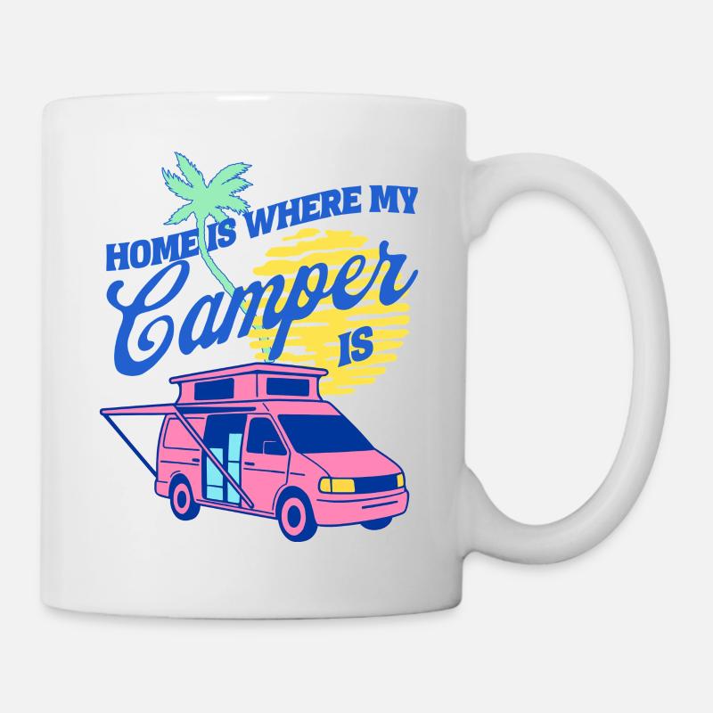 La maison est là où mon camping-car est le design de fourgon - Mug blanc - blanc