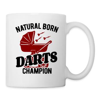Natural born Darts Champion, Baby Dart Stroller - Mug - white - Right