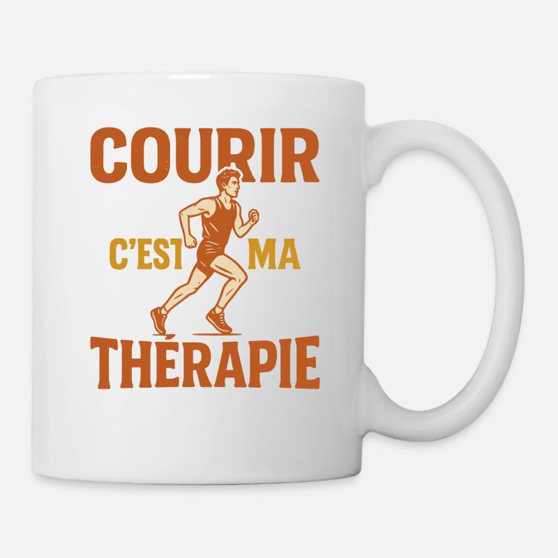 Courir C’est Ma Thérapie Running Jogging Marathon  - Mug blanc - blanc