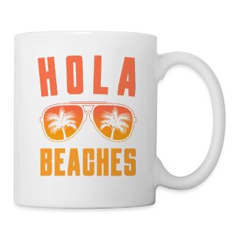 Hola Beaches Retro Sunglasses Palm Trees Beach - Mug - white - Right
