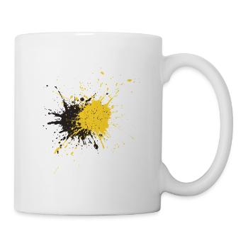 Abstrakter Goldsplatters Druck - Tasse - Weiß - Rechts