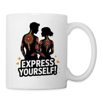 Floral Silhouettes with Bold Message - Mug - white - Right